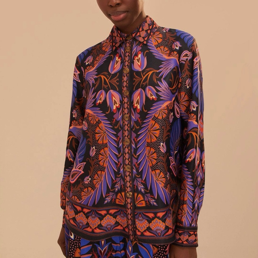FARM Rio Black Heart Forest Lenzing Ecovero Viscose Shirt